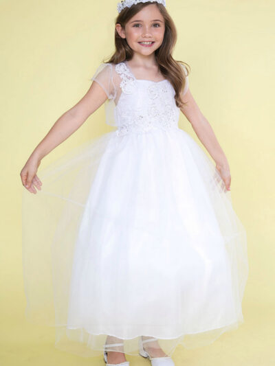 Girls Dress Style 0626818 White Ankle Length Lace Sweetheart A-line Dress in Choice of Colour