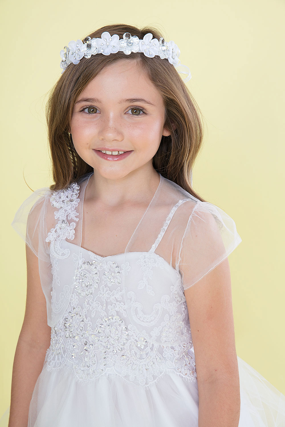 Girls Dress Style 0626818 White Ankle Length Lace Sweetheart A-line Dress in Choice of Colour