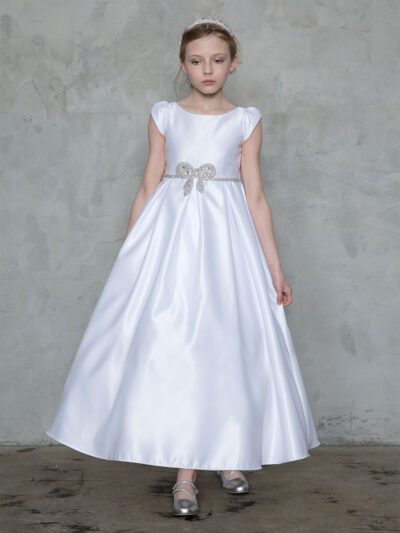 Girls Dress Style 0626918 Ivory Ankle Length Belt Bateau A-line Dress in Choice of Colour