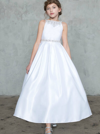 Girls Dress Style 0627118 Ivory Ankle Length Beading A-line Dress in Choice of Colour