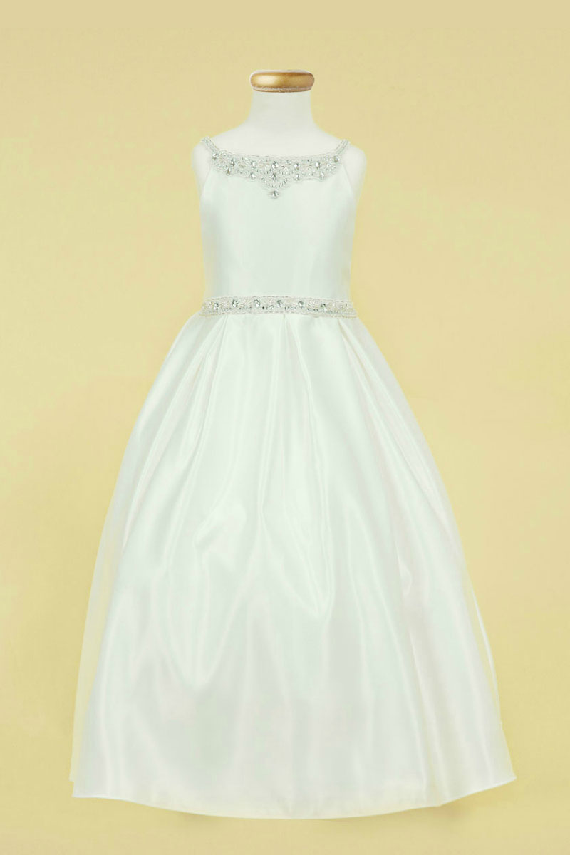 Girls Dress Style 0627118 Ivory Ankle Length Beading A-line Dress in Choice of Colour