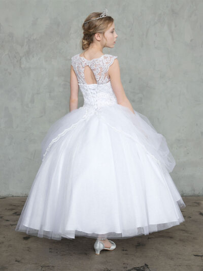 Girls Dress Style 0627918 Ivory Floor-length Lace Bateau ball Gown Dress in Choice of Colour