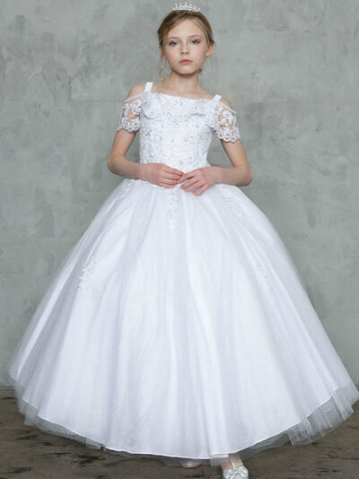 Girls Dress Style 0628118 Ivory Floor-length lace Bateau Ball Gown Dress in Choice of Colour