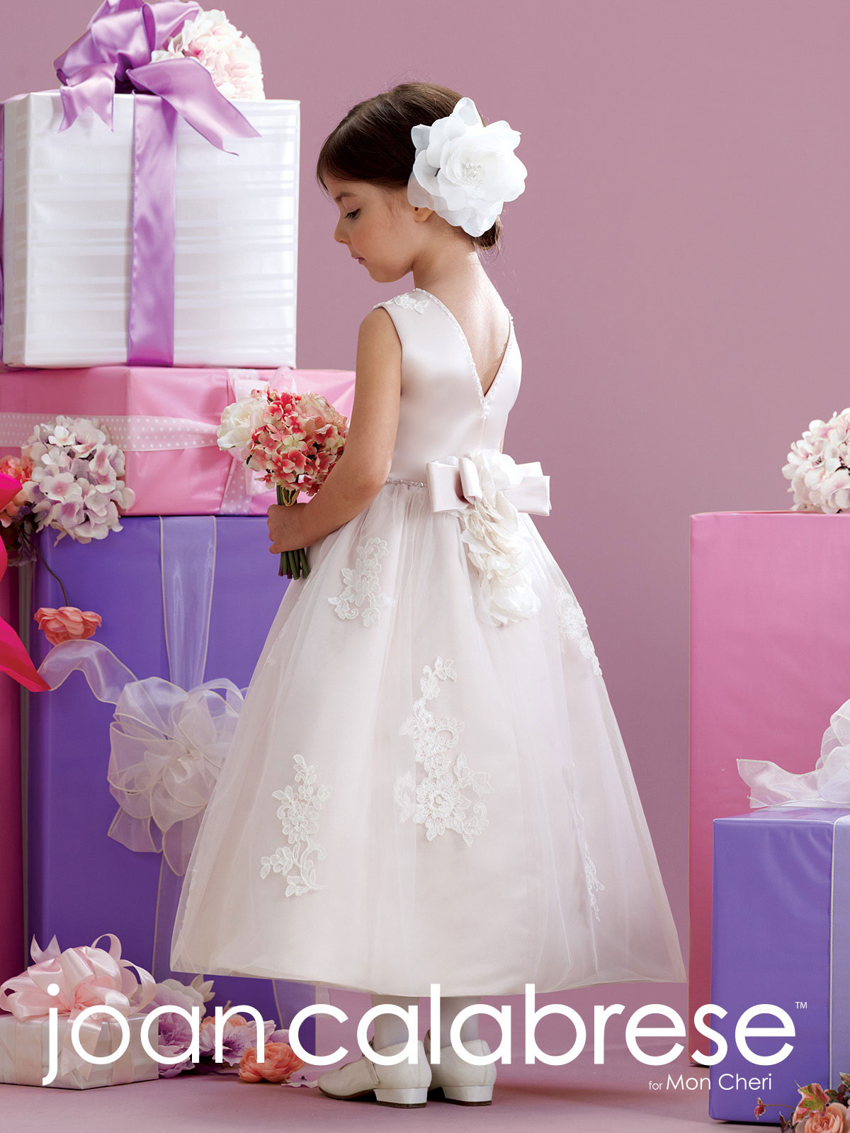 Girls Dress Style 0628518 Tea-length Applique Bateau A-line Dress in Choice of Colour