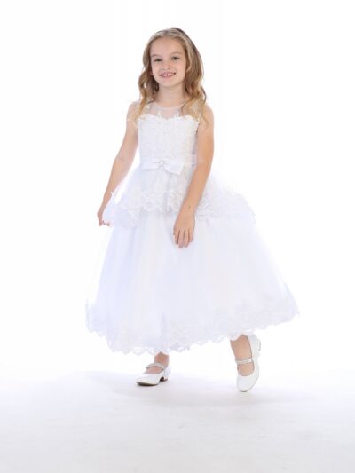 Girls Dress Style 0628618 Ivory Ankle Length Lace Round A-line Dress in Choice of Colour Girls Dress Style 0628618 Ivory Ankle Length Lace Round A-line Dress in Choice of Colour