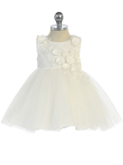 Girls Dress Style 062918 Ivory Ankle Length Applique Round A-line Dress in Choice of Colour