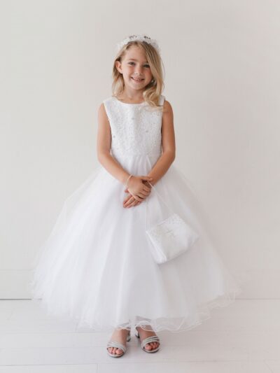 Girls Dress Style 063018 Ivory Ankle Length Lace Bateau A-line Dress in Choice of Colour Girls Dress Style 063018 Ivory Ankle Length Lace Bateau A-line Dress in Choice of Colour