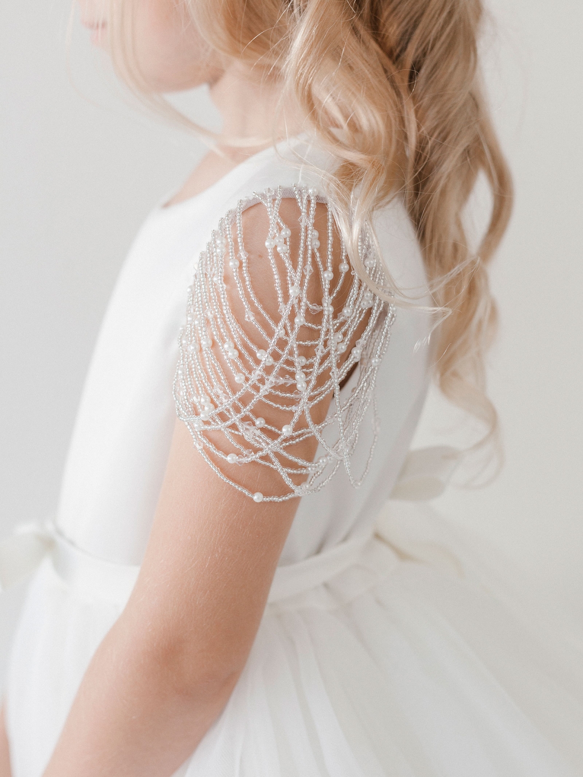 Girls Dress Style 063518 Ivory Floor-length Beading Bateau A-line Dress in Choice of Colour