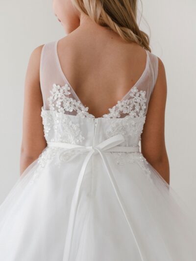 Girls Dress Style 063618 Ivory Floor-length Applique V-neck A-line Dress in Choice of Colour Girls Dress Style 063618 Ivory Floor-length Applique V-neck A-line Dress in Choice of Colour