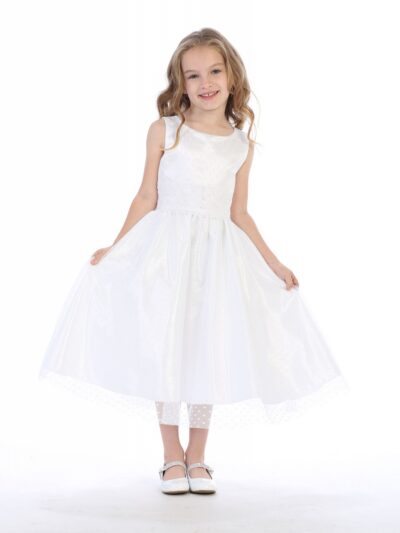 Girls Dress Style 063718 Ivory Tea-length Bateau A-line Dress in Choice of Colour Girls Dress Style 063718 Ivory Tea-length Bateau A-line Dress in Choice of Colour