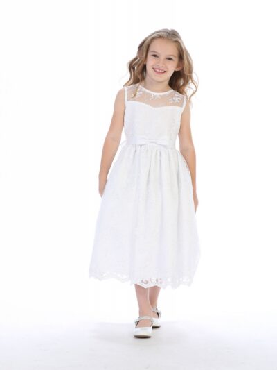 Girls Dress Style 063818 Ivory Tea-length Lace Bateau A-line Dress in Choice of Colour Girls Dress Style 063818 Ivory Tea-length Lace Bateau A-line Dress in Choice of Colour
