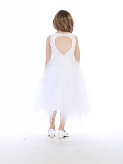 Girls Dress Style 063918 Ivory Tea-length Applique Bateau A-line Dress in Choice of Colour Girls Dress Style 063918 Ivory Tea-length Applique Bateau A-line Dress in Choice of Colour