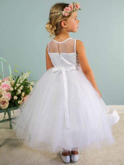 Girls Dress Style 064318 White Ankle Length Applique Round A-line Dress in Choice of Colour Girls Dress Style 064318 White Ankle Length Applique Round A-line Dress in Choice of Colour
