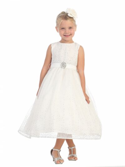 Girls Dress Style 064618 Ivory Ankle Length Beading Round A-line Dress in Choice of Colour