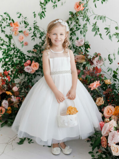 Girls Dress Style 064818 Ivory Ankle Length Beading Bateau A-line Dress in Choice of Colour