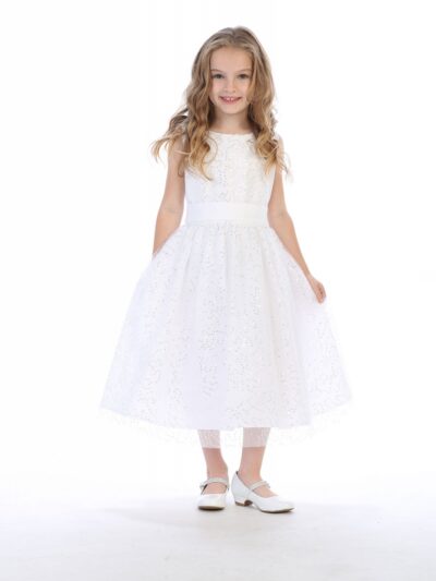 Girls Dress Style 065318 Ivory Tea-length Lace Round A-line Dress in Choice of Colour Girls Dress Style 065318 Ivory Tea-length Lace Round A-line Dress in Choice of Colour