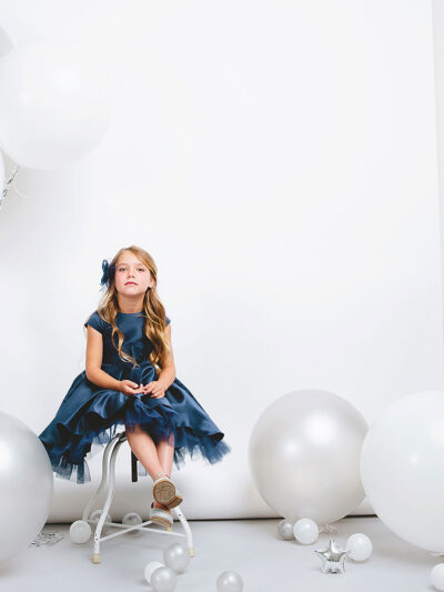 Girls Dress Style 065818 Dark Navy Knee-Length Hand Made Flower Bateau A-line Dress in Choice of Colour Girls Dress Style 065818 Dark Navy Knee-Length Hand Made Flower Bateau A-line Dress in Choice of Colour