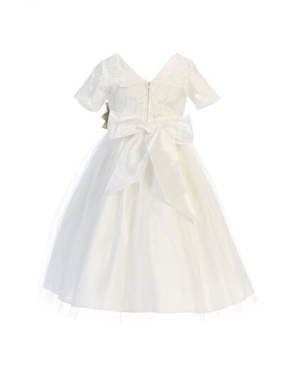 Girls Dress Style 066118 Ivory Floor-length hand Made Flower Bateau A-line Dress in Choice of Colour Girls Dress Style 066118 Ivory Floor-length hand Made Flower Bateau A-line Dress in Choice of Colour