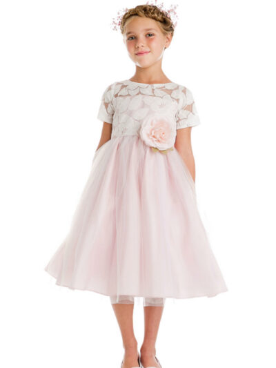 Girls Dress Style 066218 Candy Pink Floor-length hand Made Flower Bateau A-line Dress in Choice of Colour