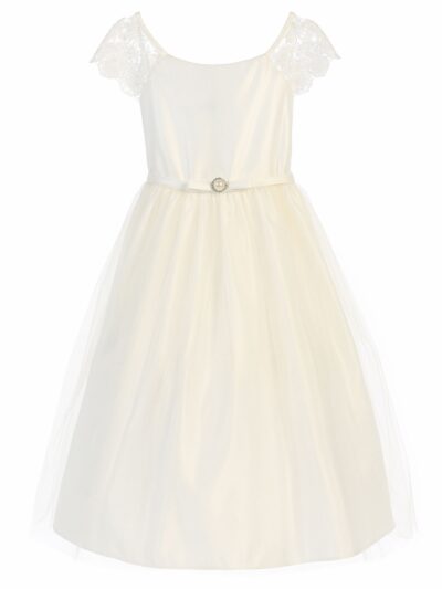 Girls Dress Style 066618 Ivory Ankle Length Lace Bateau A-line Dress in Choice of Colour Girls Dress Style 066618 Ivory Ankle Length Lace Bateau A-line Dress in Choice of Colour