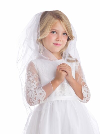 Girls Dress Style 066818 White Floor-length Lace Round A-line Dress in Choice of Colour