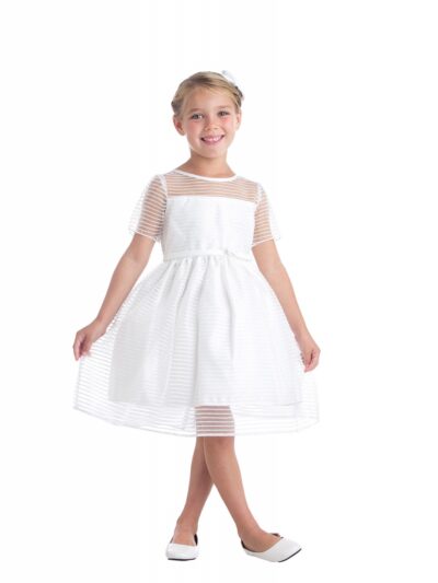 Girls Dress Style 067018 Ivory Knee-Length  Bateau A-line Dress in Choice of Colour