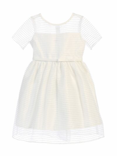 Girls Dress Style 067018 Ivory Knee-Length  Bateau A-line Dress in Choice of Colour