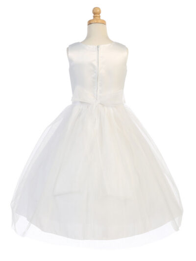 Girls Dress Style 067318 Ivory Floor-length Sash Round A-line Dress in Choice of Colour