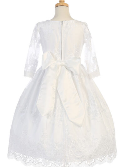 Girls Dress Style 067518 Ivory Floor-length Lace Round A-line Dress in Choice of Colour