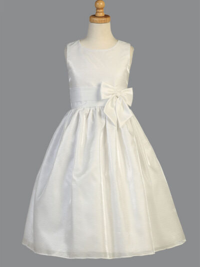 Girls Dress Style 067618 Ivory Floor-length Bowknot Bateau A-line Dress in Choice of Colour