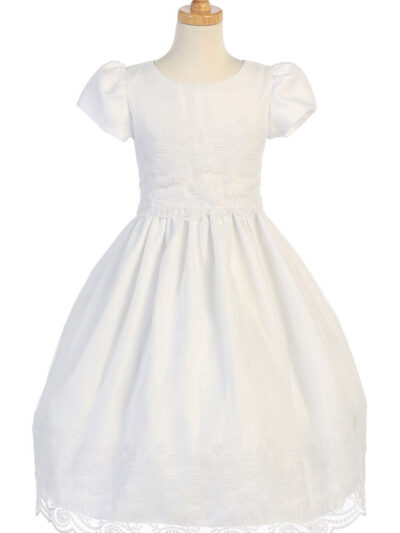 Girls Dress Style 067718 Ivory Floor-length Lace Round A-line Dress in Choice of Colour
