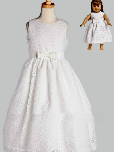 Girls Dress Style 068418 Tea-length Belt Round A-line Dress in Choice of Colour