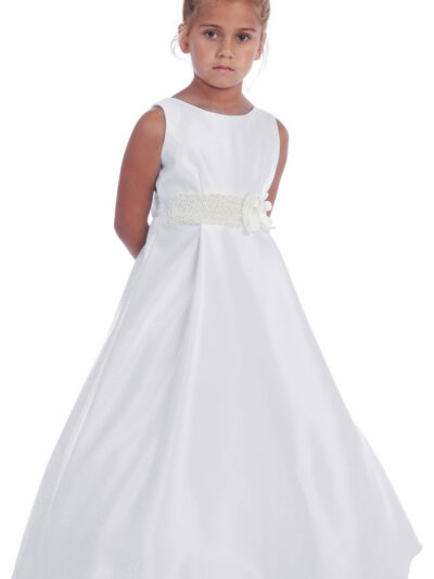 Girls Dress Style 068818 Ivory Floor-length hand Made Flower Bateau A-line Dress in Choice of Colour Girls Dress Style 068818 Ivory Floor-length hand Made Flower Bateau A-line Dress in Choice of Colour