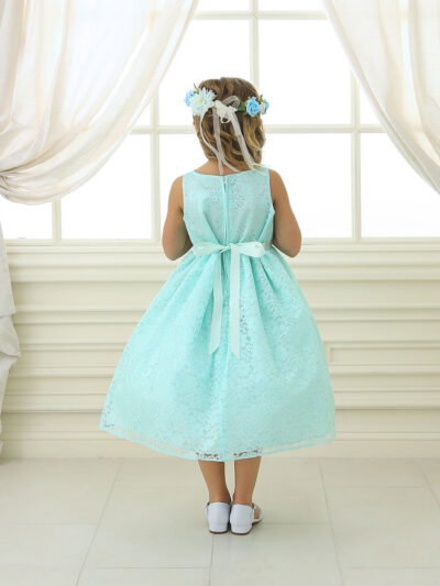 Girls Dress Style 069018 White Tea-length hand Made Flower Bateau A-line Dress in Choice of Colour Girls Dress Style 069018 White Tea-length hand Made Flower Bateau A-line Dress in Choice of Colour