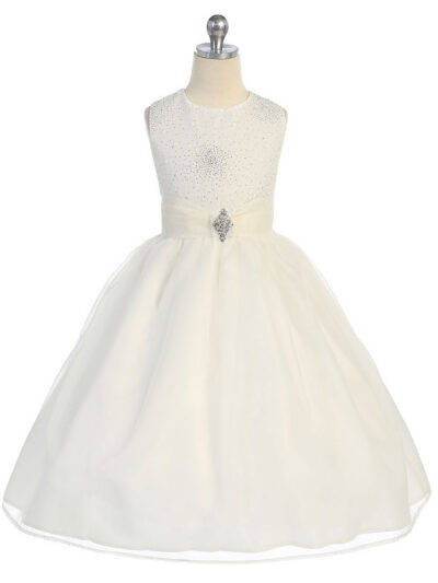 Girls Dress Style 069218 White Tea-length Beading Round A-line Dress in Choice of Colour Girls Dress Style 069218 White Tea-length Beading Round A-line Dress in Choice of Colour