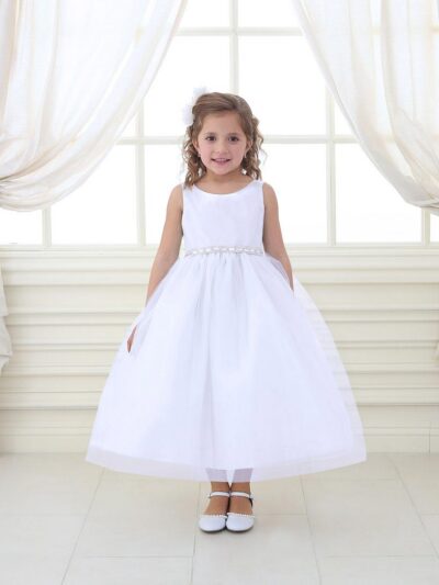 Girls Dress Style 069518 Ivory Ankle Length Beading Round A-line Dress in Choice of Colour