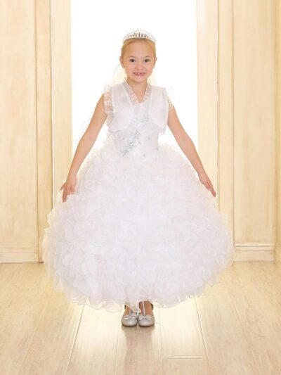 Girls Dress Style 069718 Ivory Ankle Length Tiered , Beading One Shoulder A-line Dress in Choice of Colour Girls Dress Style 069718 Ivory Ankle Length Tiered , Beading One Shoulder A-line Dress in Choice of Colour