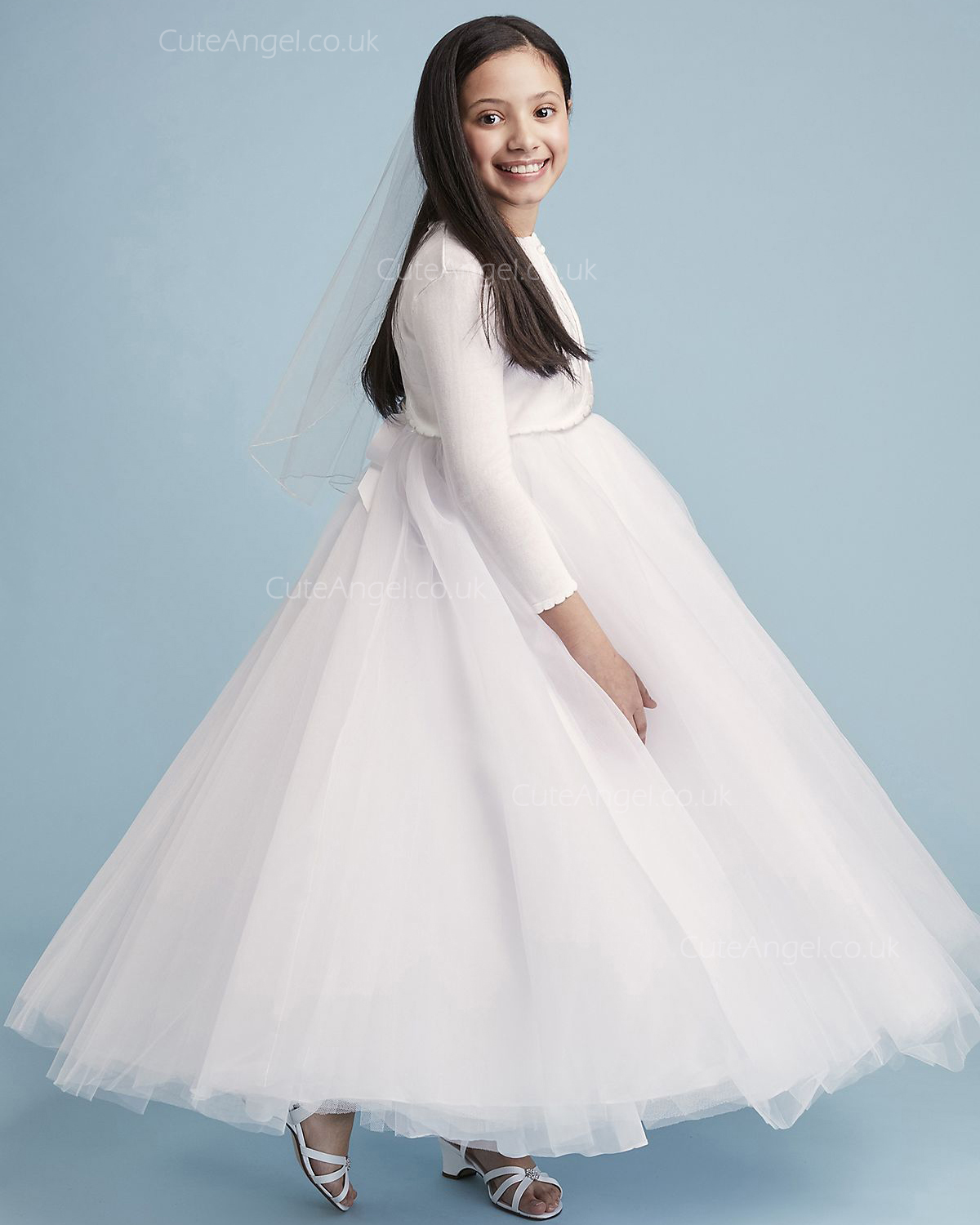 Pink Ball Gown Flower Girl Dress with Heart Cutout