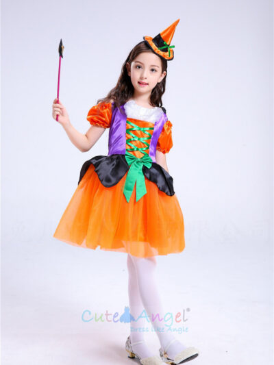 Little Witch Costume, Orange and Purple Little Witch Costume, Orange and Purple