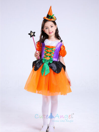 Little Witch Costume, Orange and Purple
