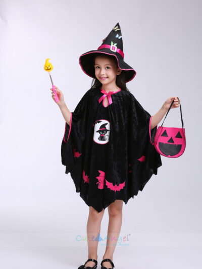 Witch Cloak with Hat and Pumpkin Bag Witch Cloak with Hat and Pumpkin Bag