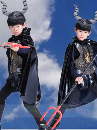 Demon Costume with Horns and Trident Demon Costume with Horns and Trident