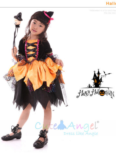 Witch Dress, Orange and Black Witch Dress, Orange and Black